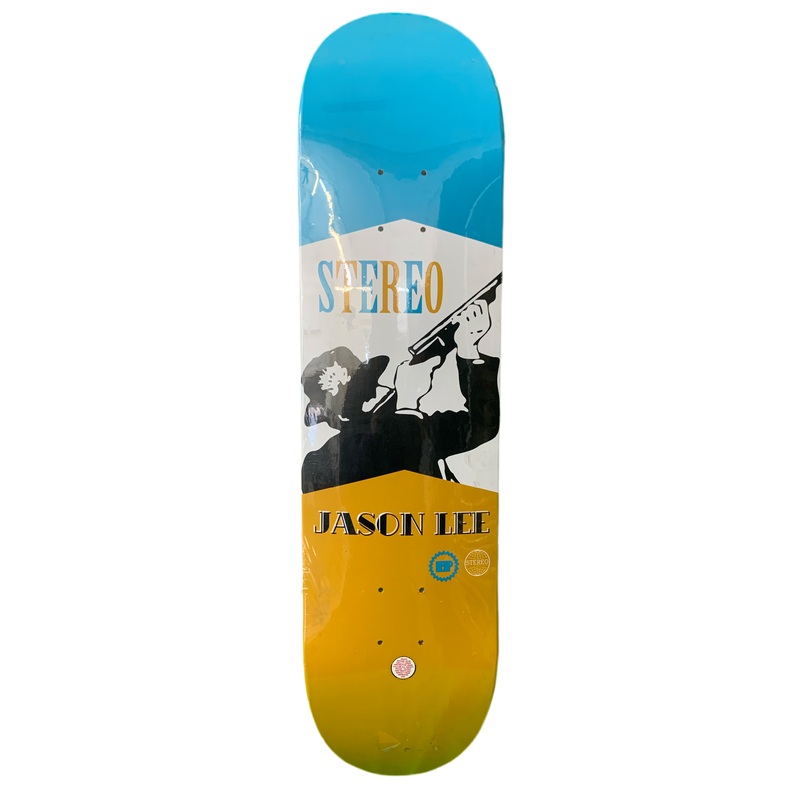 Stereo Jason Lee Skeet Shooter Blue/Yellow 8″ Classic Skateboard Deck