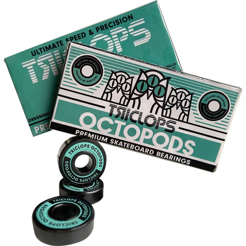 TRICLOPS OCTOPODS ABEC BEARING SET GRN/BLK 7.0″