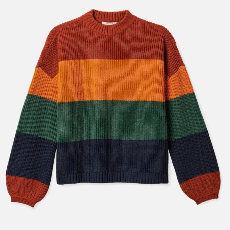 BRIXTON WOMENS MADERO SWEATER BURNT HENNA MEDIUM