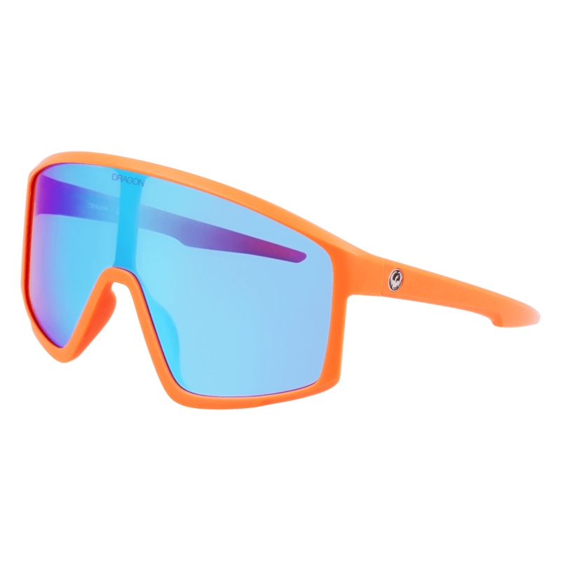 DRAGON SNOW – AMPED SUNGLASSES – Matte Flame with Blue Ion lens
