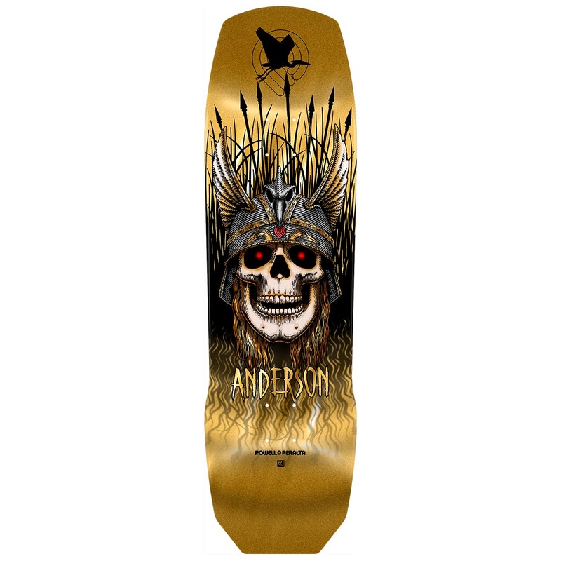 POWELL-PERALTA ANDY ANDERSON HERON ‘3’ GOLD FOIL 7 PLY MAPLE DECK (9.13″) 9.13″