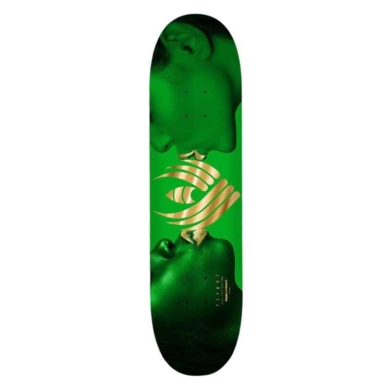 Powell Peralta Kiss Flight Skateboard Deck – 8.5 Green/Gold Foil