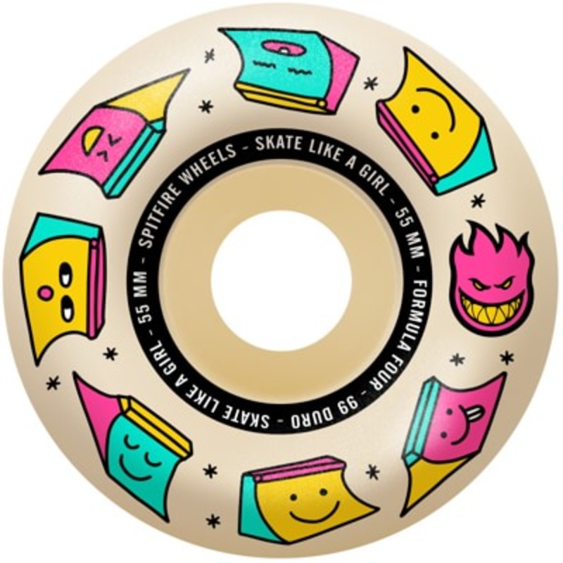 SPITFIRE FORMULA 4 RADIALS SKATE LIKE A GIRL WHITE 99A (55MM) 55MM