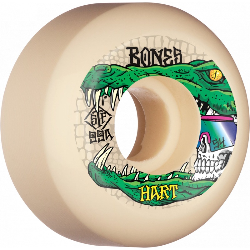 Bones STF Hart Gator Skull 54mm 99a Wheels – White (Set of 4)