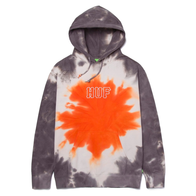 HUF HIGH DYE PULLOVER TIEDYE HOOD ORANGE MEDIUM