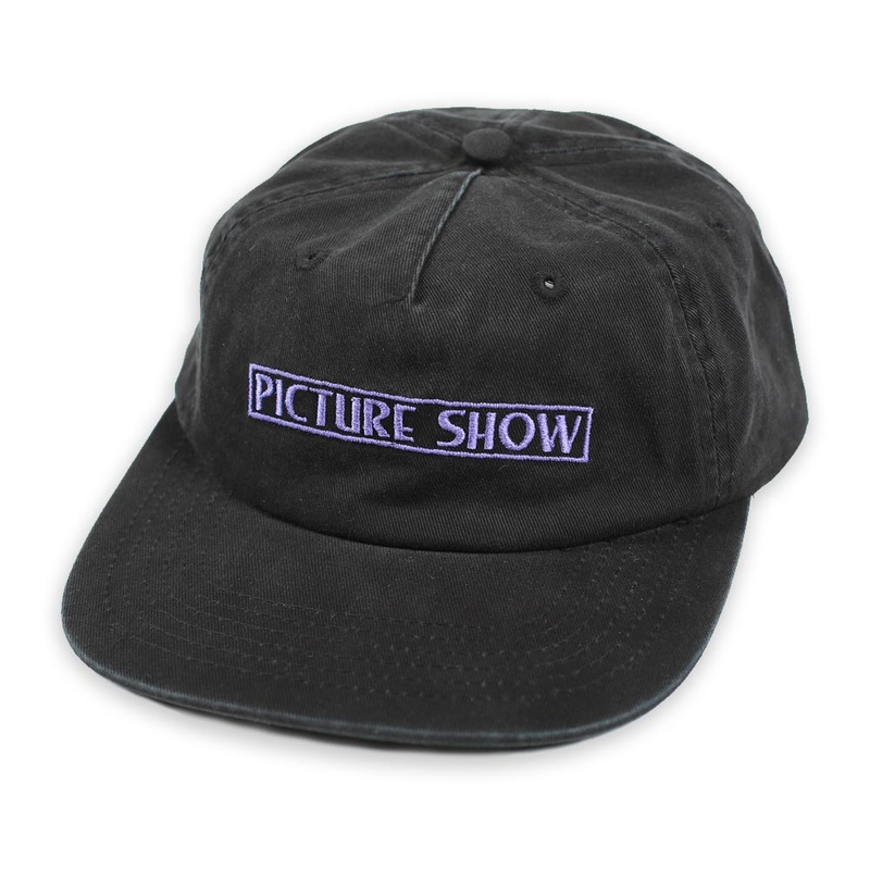 Picture Show Skateboards VHS Logo Strapback Hat Black Shallow Crown
