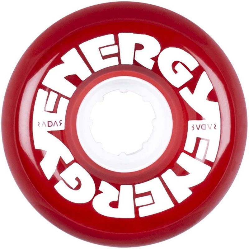 Radar Energy Roller Skate Wheels 65mm 78a – Clear Red (4 Pack)