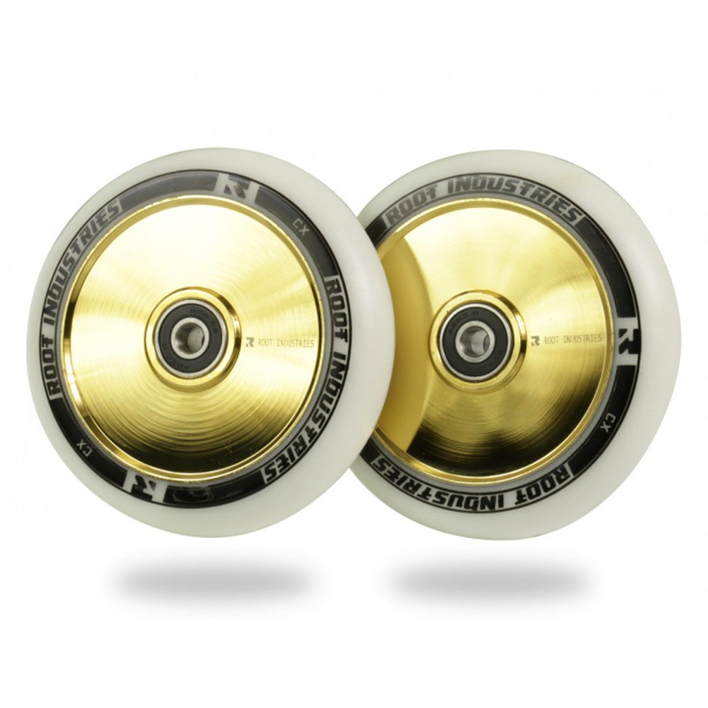 Root Industries Air Wheels 110mm – White/Gold Rush (Pair)