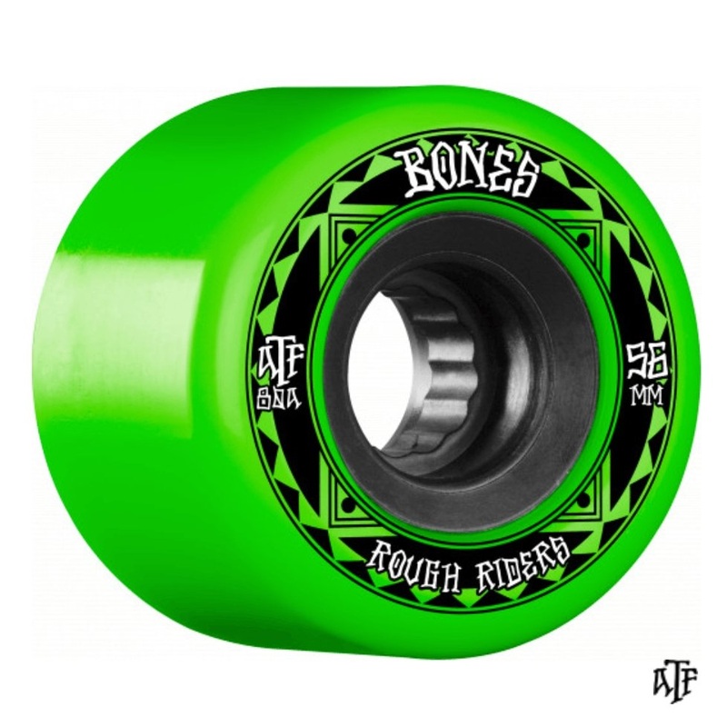 Bones: 59mm Rough Riders (Runners) 80a Longboard Skateboard Wheel 59mm Smooth 80a White