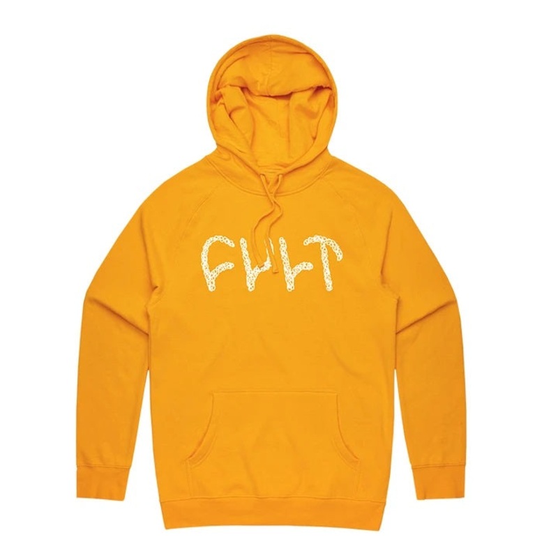 Cult Scribble Pullover Hoodie – Gold Small Gold