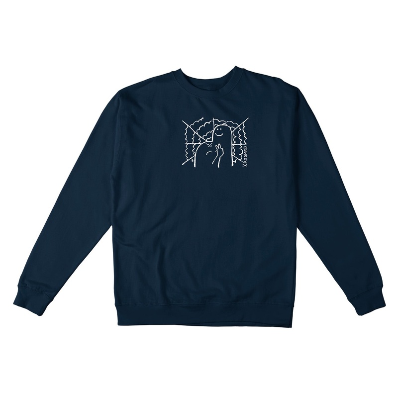 Krooked Greetings Crewneck Sweatshirt S Classic Navy