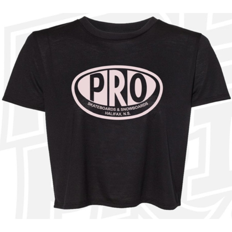 Pro Skates Cropped T-Shirt – Black/Light Pink X-Small
