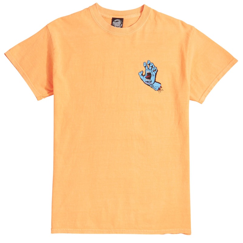 SANTA CRUZ T-SHIRT SCREAMING HAND NEON MANGO MED