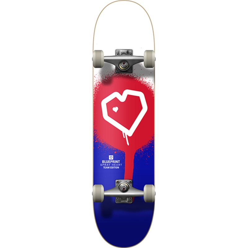 BLUEPRINT SPRAY HEART COMPLETE RED/BLUE 7.75″