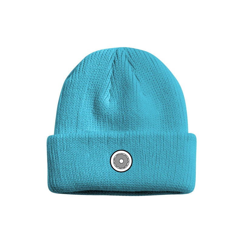DS icon heavy knit fold beanie – pacific blue