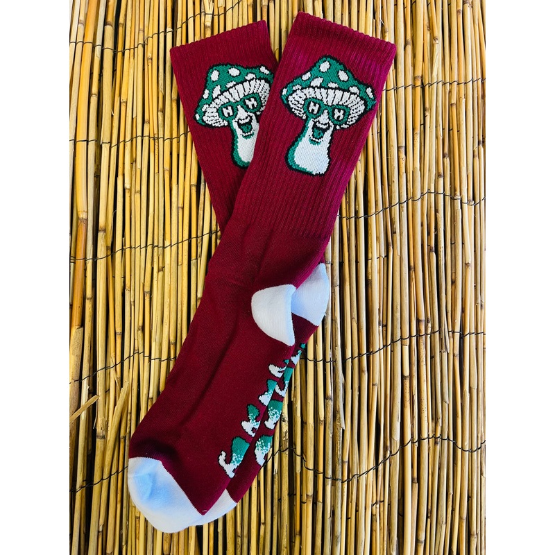 HAPPY HOUR SOCKS MUSHROOM BURGANDY