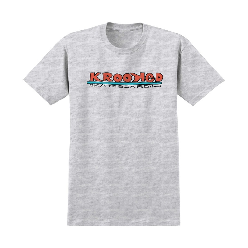 Krooked Skateboardin T-Shirt S Ash/Multi