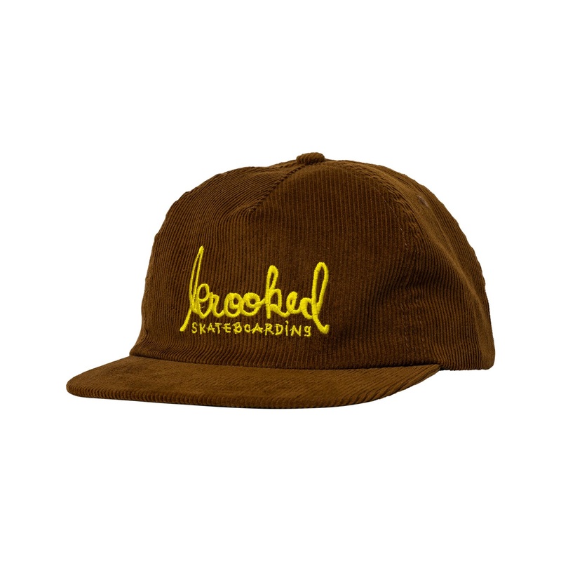 Krooked Skript Snapback Hat O/S Brown/Gold