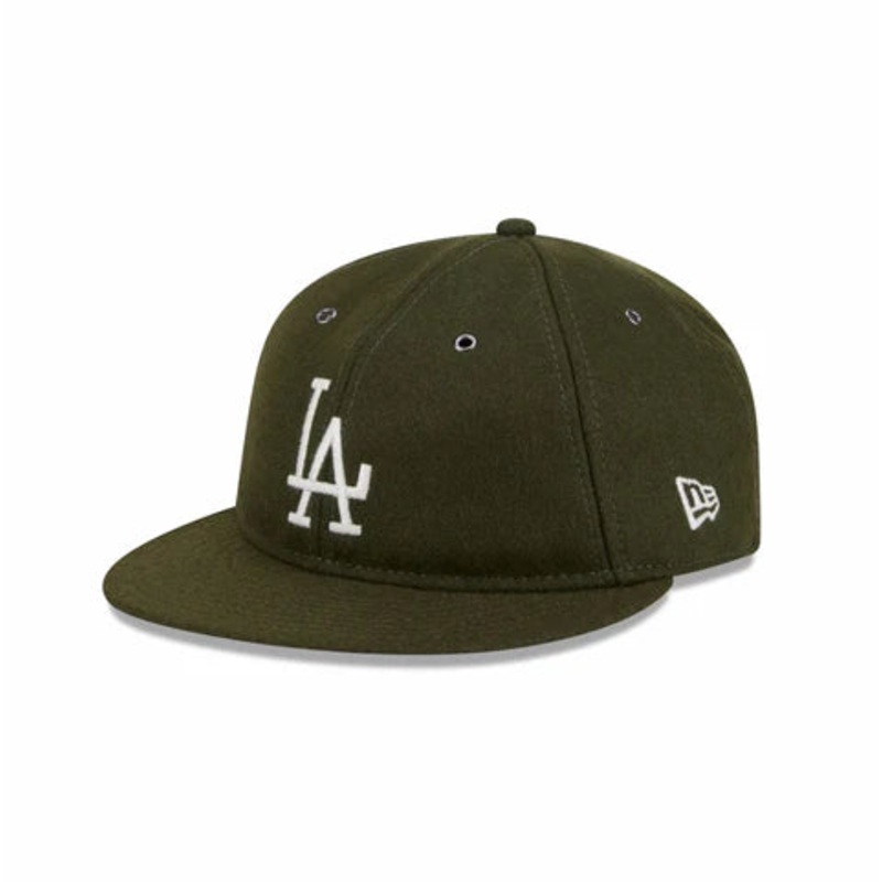New Era Los Angeles Dodgers Wool New Olive 5950 Retro Crown Fitted Hat 7-1/8