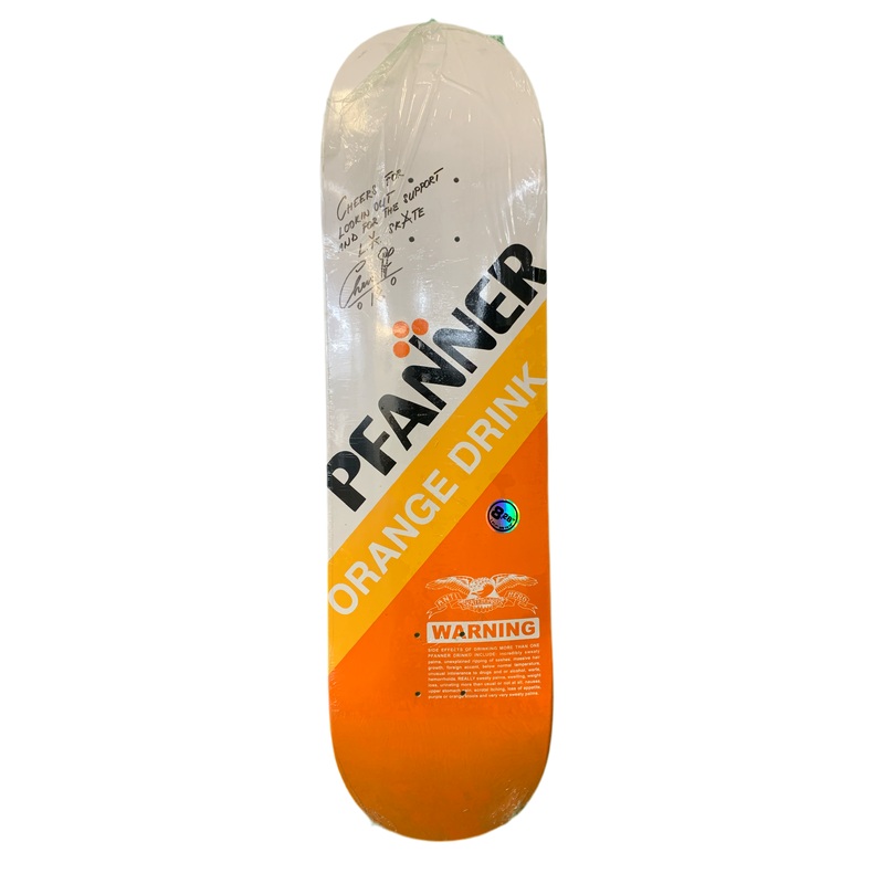 Anti-Hero Chris Pfanner Orange Drink Signed 8.28″ Classic Skateboard Deck
