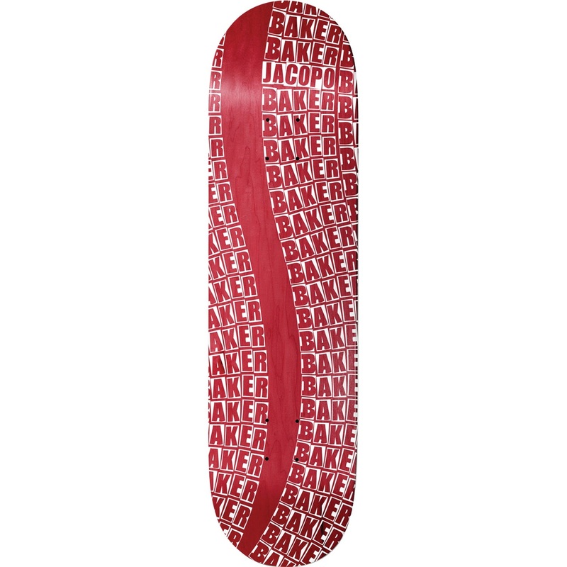 Baker Jacopo Carozzi Wavy Skateboard Deck – 8.125 Red