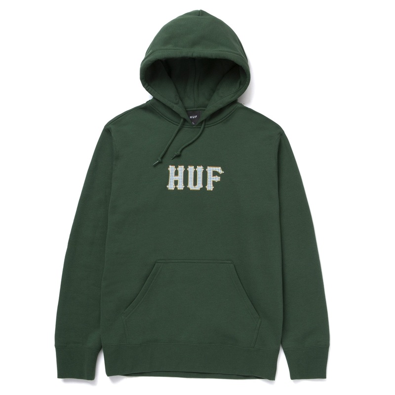 HUF VVS PULLOVER HOOD – DARK GREEN SMALL