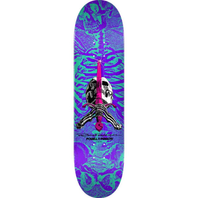 POWELL-PERALTA DECK – SKULL AND SWORD TURQUOISE/PURPLE (8.25″) 8.25″