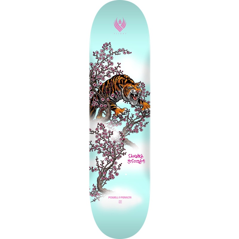 Powell Peralta Pro Yosozumi Samurai Tiger Flight Skateboard Deck – 8.25 Lt Blue
