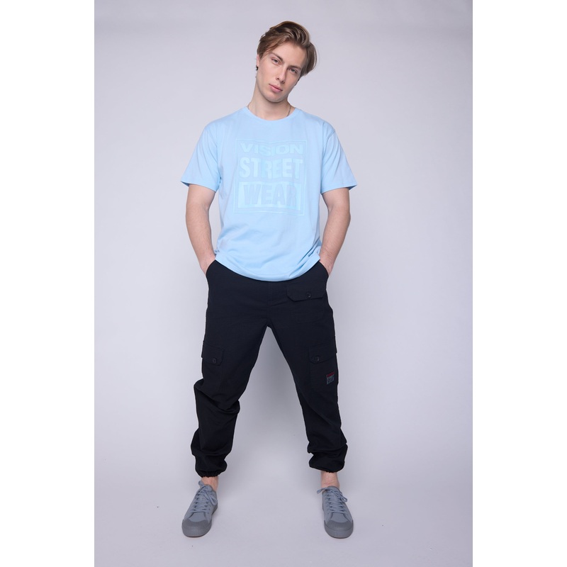 Tonal Printed Logo T-Shirt – Blue Cloud S