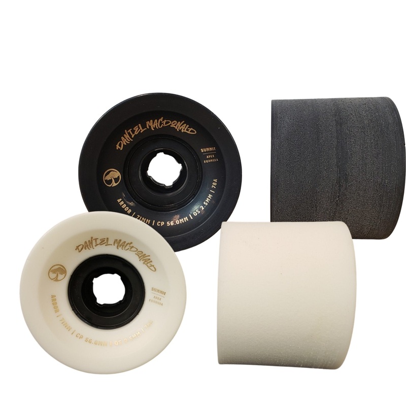 Arbor: 71mm Summit Daniel Macdonald 78a Longboard Wheeels White