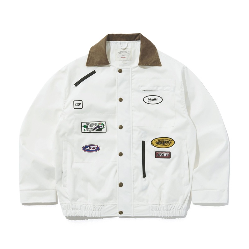 BSRabbit Variety Patch snap jacket White Medium