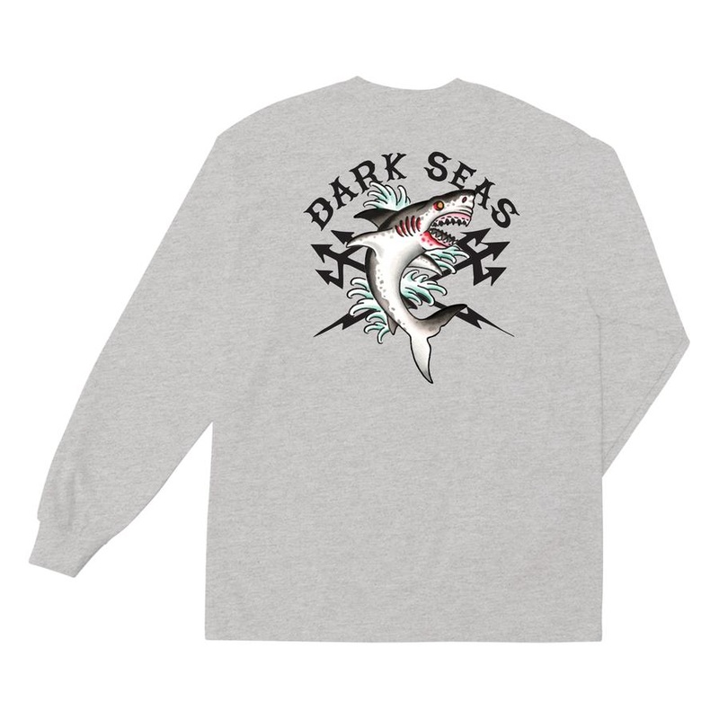DARK SEAS THRASHING LONG SLEEVE HEATHER GREY MED