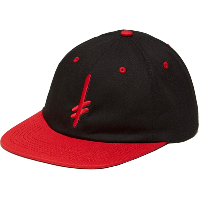 DW GANG LOGO HAT ADJ-BLK/RED