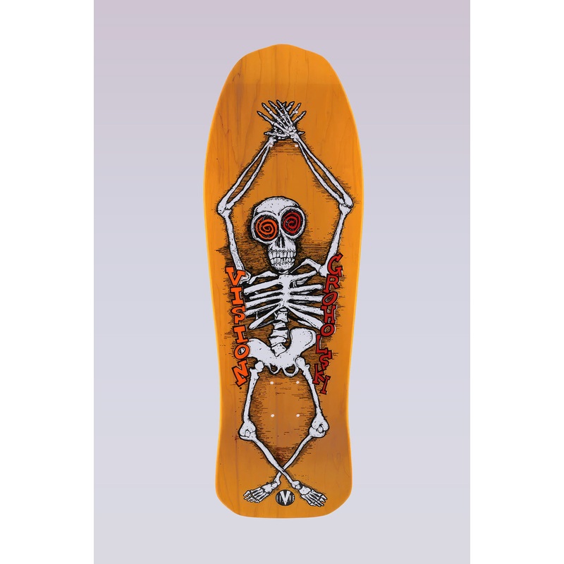 Groholski Skeleton – Modern Concave Skateboard Deck – 10″X30.25″ – Yellow Stain