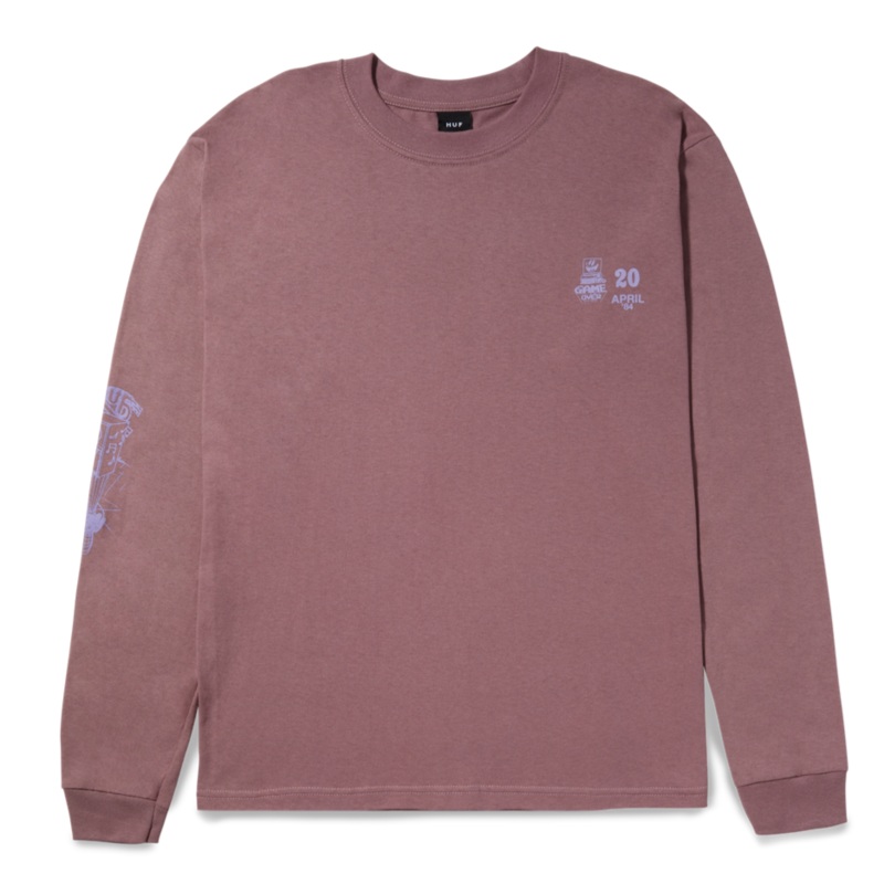 HUF GAME OVER LONGSLEEVE MUAVE SMALL