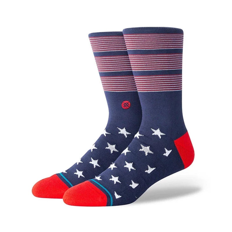 Stance Bars USA Navy Crew Socks L
