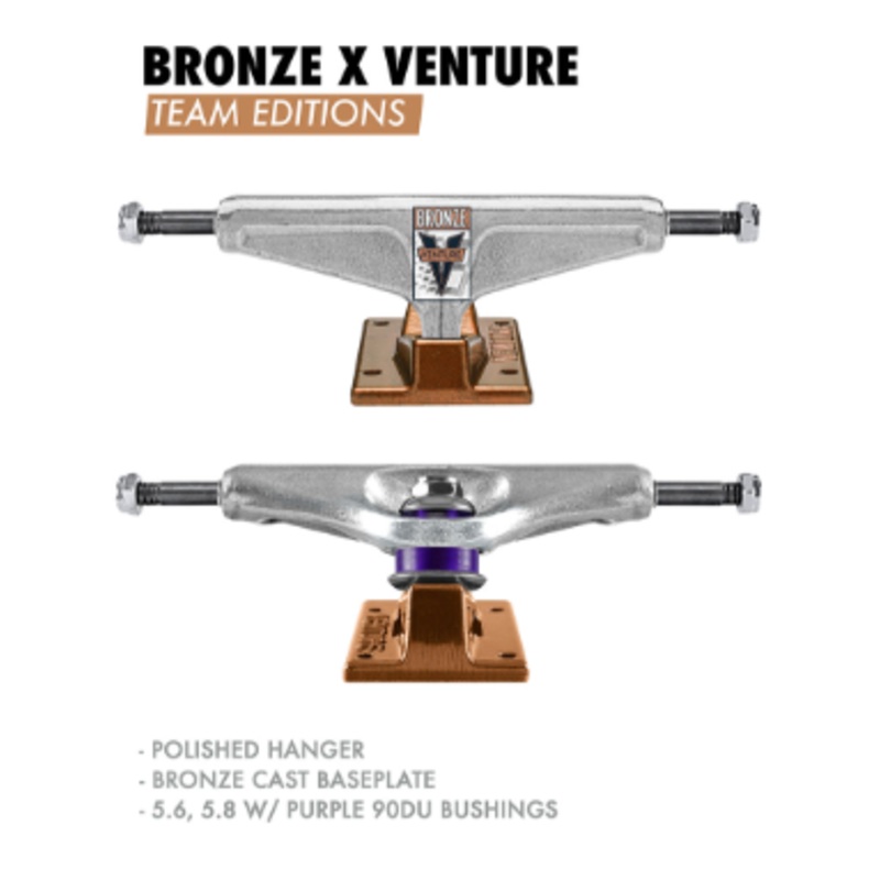 Venture x Bronze 56k Team Edition Trucks – Polished/Blue 5.6