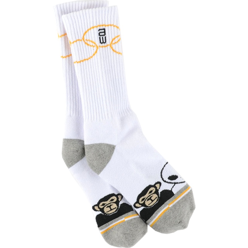 AW MISSING LINK CREW SOCKS WHT 1pr