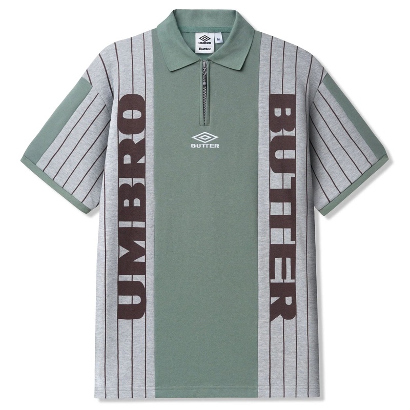 Butter x Umbro Athletica SS Polo Shirt Sage M