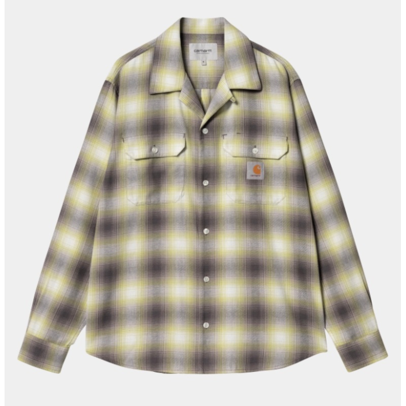 Carhartt WIP Blanchard Check L/S Shirt – Artic Lime Small