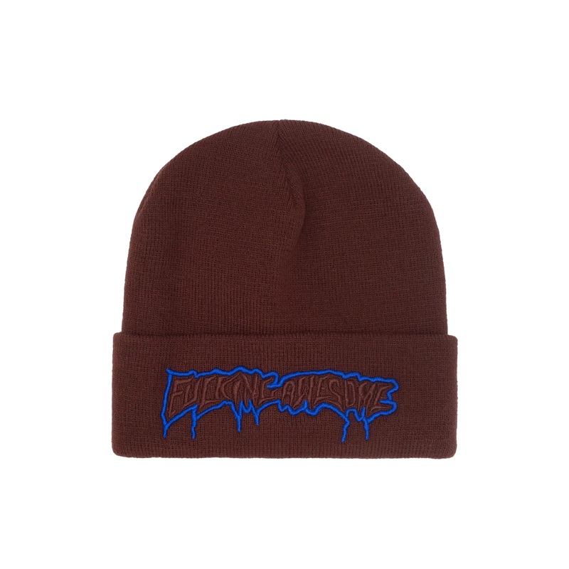 Fucking Awesome Logo Cuff Beanie – Brown