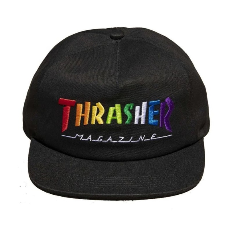 THRASHER RAINBOW SNAPBACK BLACK