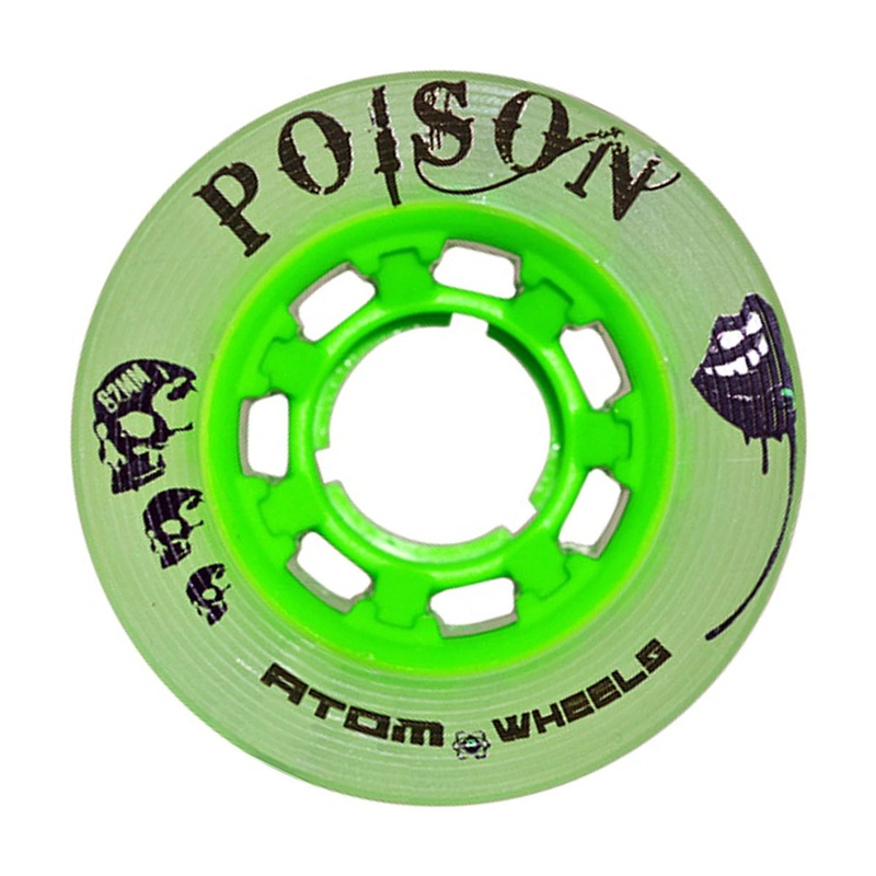 Atom Poison Roller Skate Wheels 62x44mm 84a – Green (Set of 4)