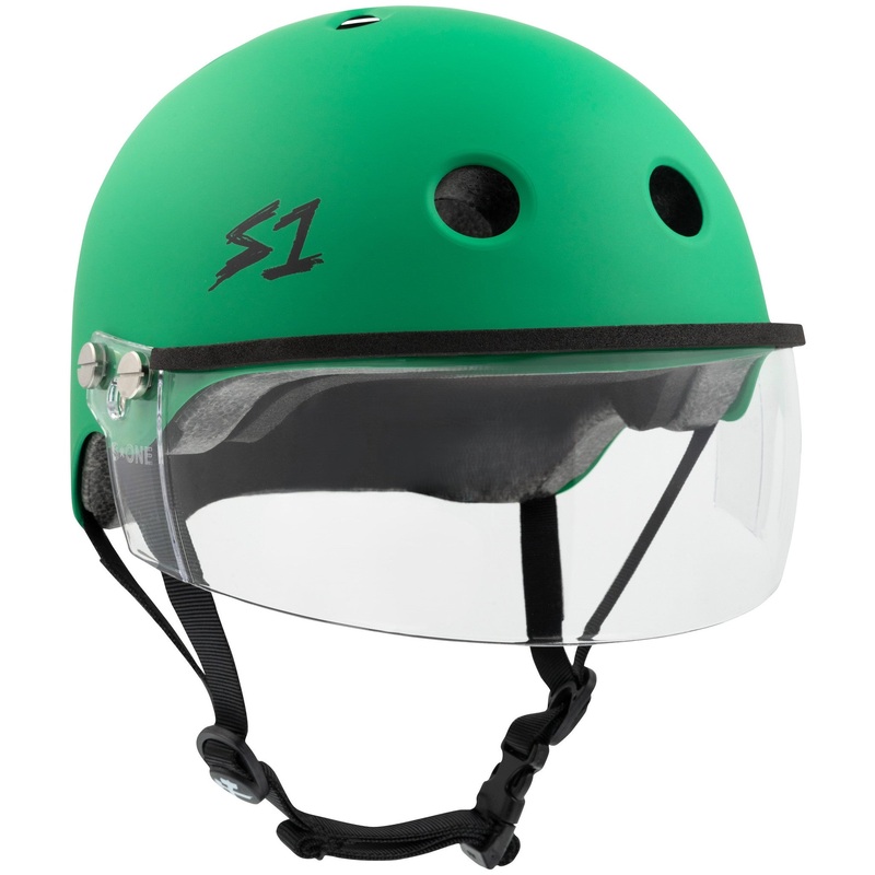 S1 Lifer Visor Gen 2 Helmet – Kelly Green Matte X-Small (20.5″) Clear Black