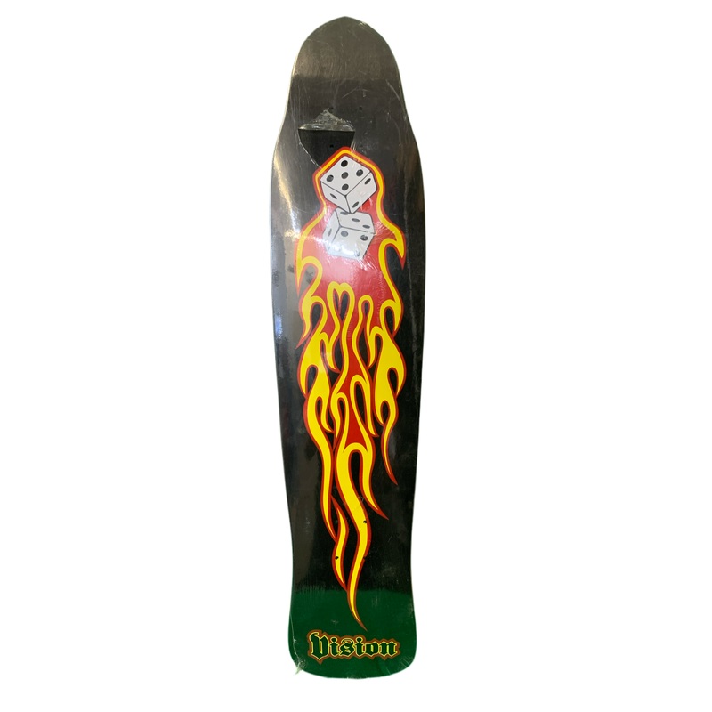Vision Flaming Dice Black Longboard Classic Skateboard Deck