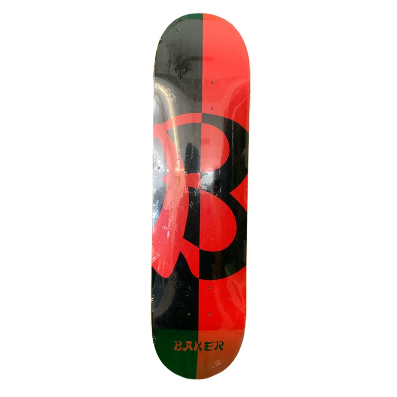 Baker Split B Logo Red/Black 8″ Classic Skateboard Deck