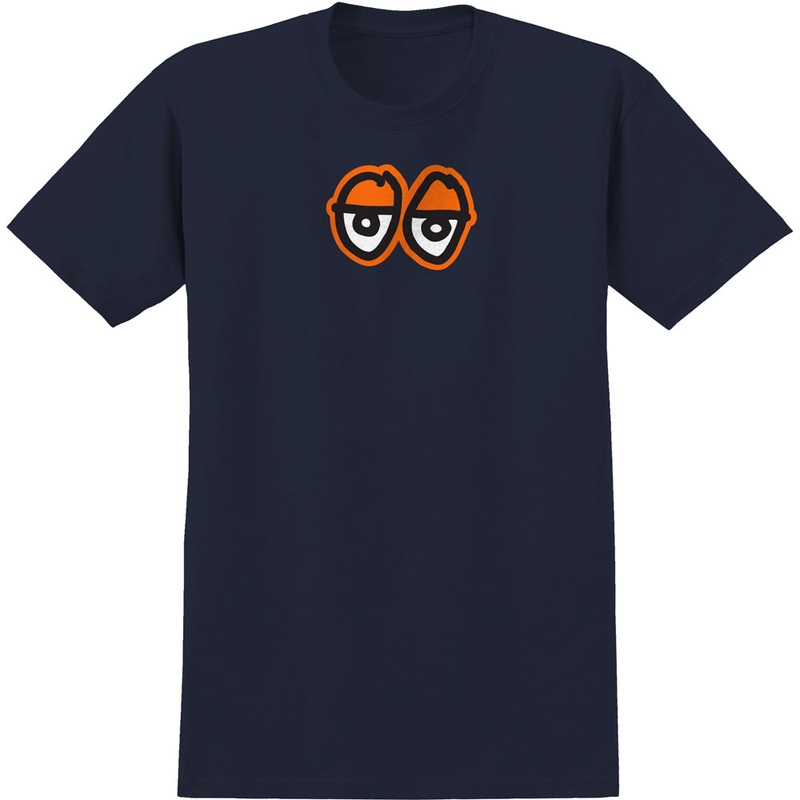 KROOKED EYES LG SS T-SHIRT NAVY/ORANGE SMALL