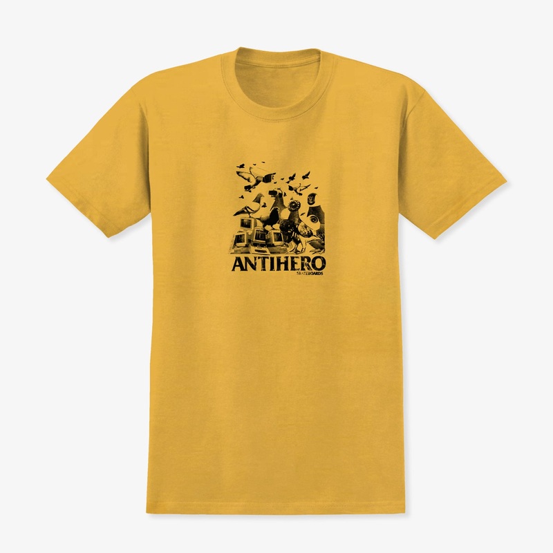 Pigeon Intelligence Tee (Mustard) MEDIUM