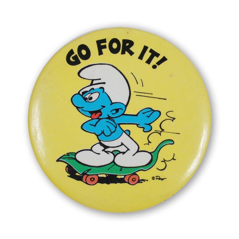 Vintage Smurf “Go For It” Pin 1980
