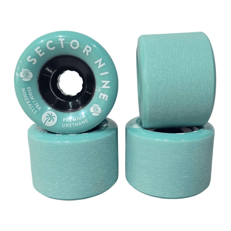 Sector 9: 65mm 78a Nineballs Longboard Skateboard Wheels (Aqua)